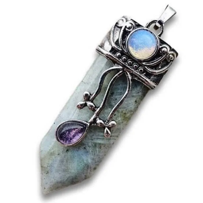 Magic Crystals Necklaces Flower Point Gemstone Pendant Necklace