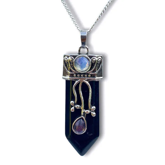 Magic Crystals Necklaces Flower Point Gemstone Pendant Necklace