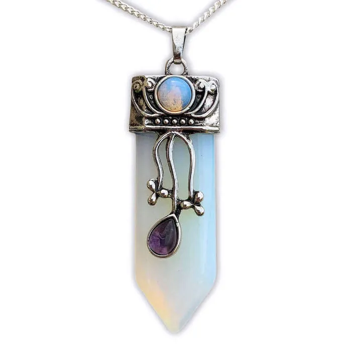 Magic Crystals Necklaces Flower Point Gemstone Pendant Necklace