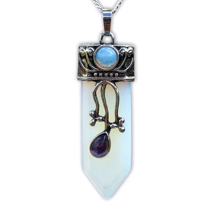 Magic Crystals Necklaces Flower Point Gemstone Pendant Necklace