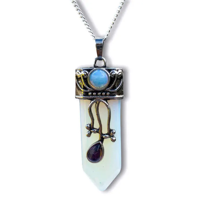Magic Crystals Necklaces Flower Point Gemstone Pendant Necklace