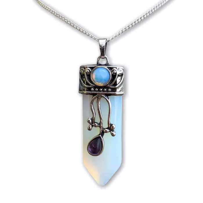Magic Crystals Necklaces Flower Point Gemstone Pendant Necklace