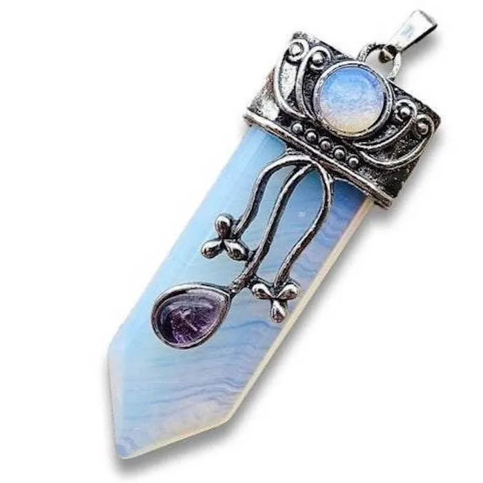 Magic Crystals Necklaces Flower Point Gemstone Pendant Necklace