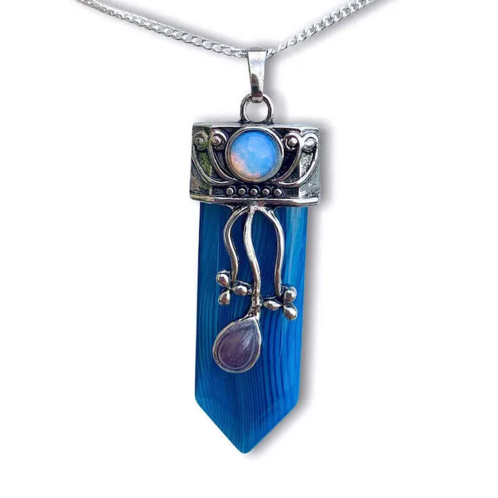 Magic Crystals Necklaces Flower Point Gemstone Pendant Necklace