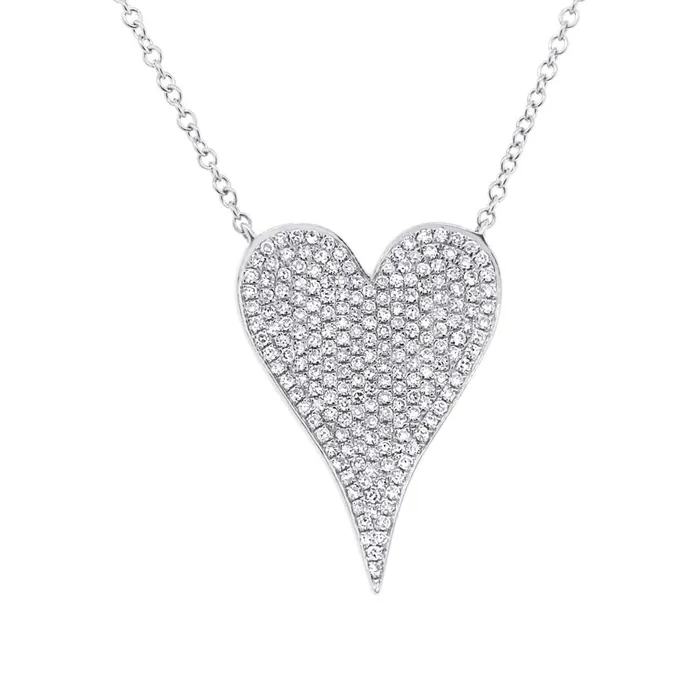 Medium Pave Heart Necklace SG Fine Necklaces