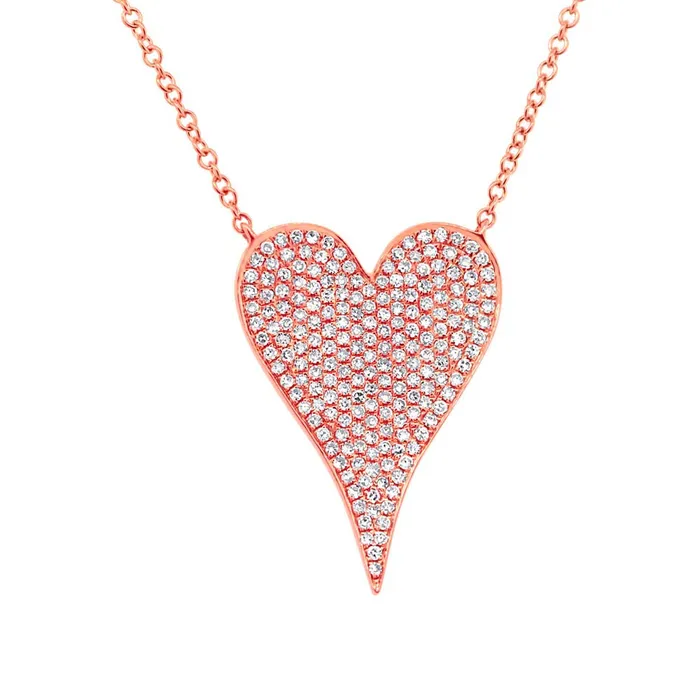 Medium Pave Heart Necklace SG Fine Necklaces