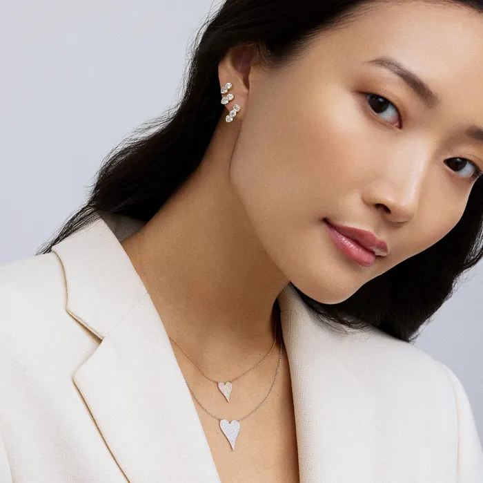 Medium Pave Heart Necklace SG Fine Necklaces