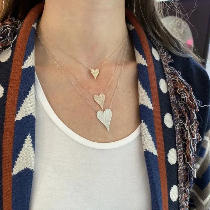 Medium Pave Heart Necklace SG Fine Necklaces