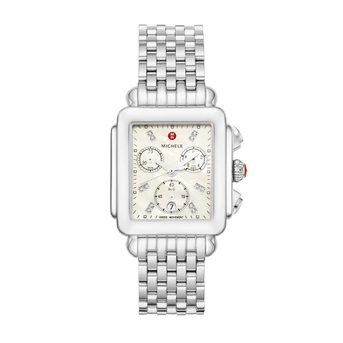 MICHELE Watches Watches MICHELE Watches Deco Stainless Diamond Watch 33mm
