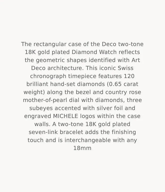 MICHELE Watches Watches MICHELE Watches Deco Stainless Diamond Watch 33mm