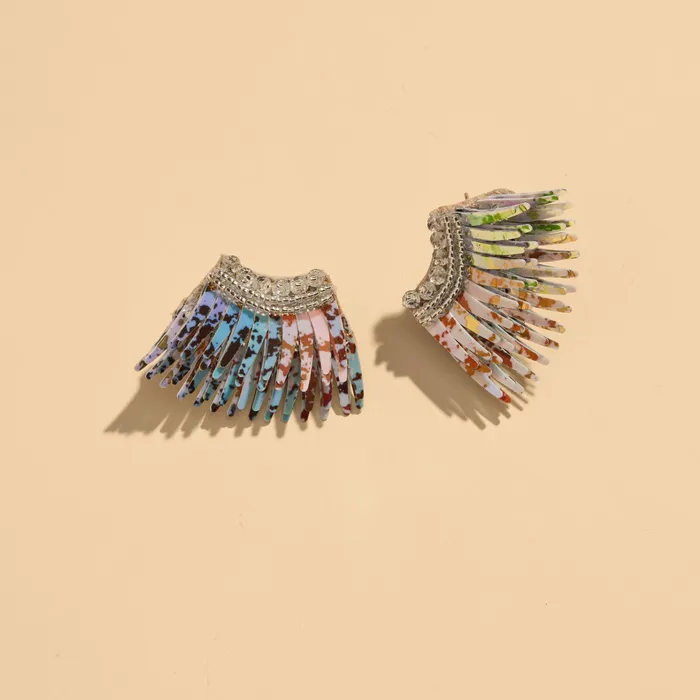 Mignonne Gavigan Earrings Mini Madeline Earrings Blue Red Multi Splatterpaint