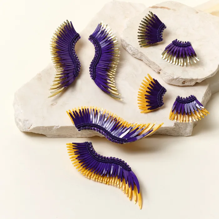 Mignonne Gavigan Mini Madeline Earrings Purple Gold Earrings Mignonne Gavigan Mini Madeline Earrings Purple Gold Earrings