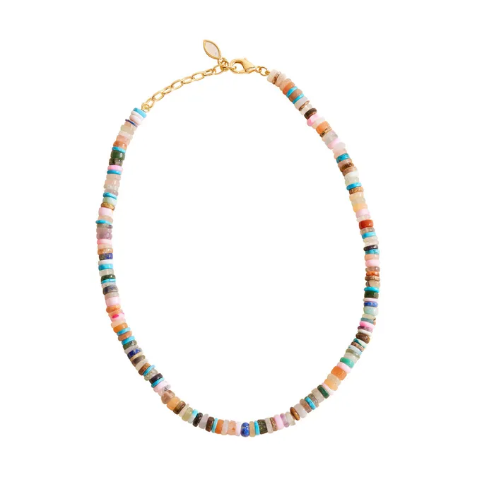 Mignonne Gavigan Necklaces SemiPrecious Heishi Beaded Necklace Multi Mignonne Gavigan Necklaces SemiPrecious Heishi Beaded Necklace Multi