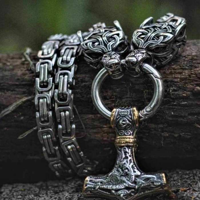 Necklaces AE Thors Hammer Necklace Midgard snake