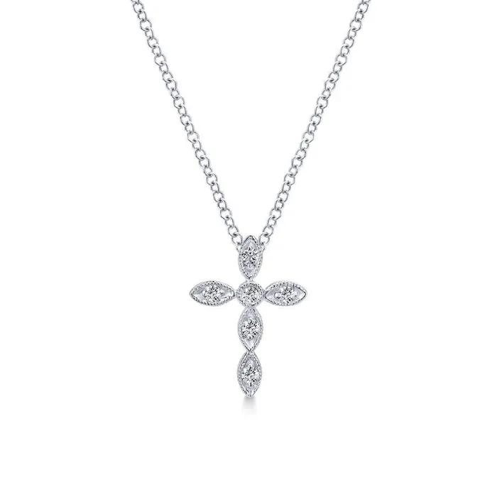 Necklaces International Diamond Center Gabriel Co Faith White Gold Necklace 009 CTW Necklaces International Diamond Center Gabriel Co Faith White Gold Necklace 009 CTW