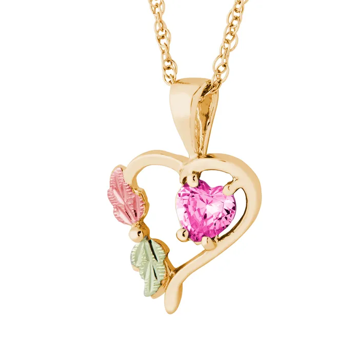 Necklaces Landstroms Black Hills Gold October Heart Birthstone Pendant TR Jewelry Concepts