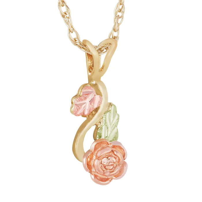 Necklaces Landstroms Black Hills Gold Rose Pendant TR Jewelry Concepts