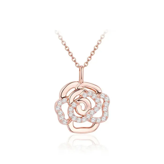 Necklaces Luxus Moissanite Silver Yellow or Rose Gold 10k 14k 18k Flower Moissanite Necklace 05 ctw Pretty Necklace for Girlfriend Necklaces Luxus Moissanite Silver Yellow or Rose Gold 10k 14k 18k Flower Moissanite Necklace 05 ctw Pretty Necklace for Girlfriend