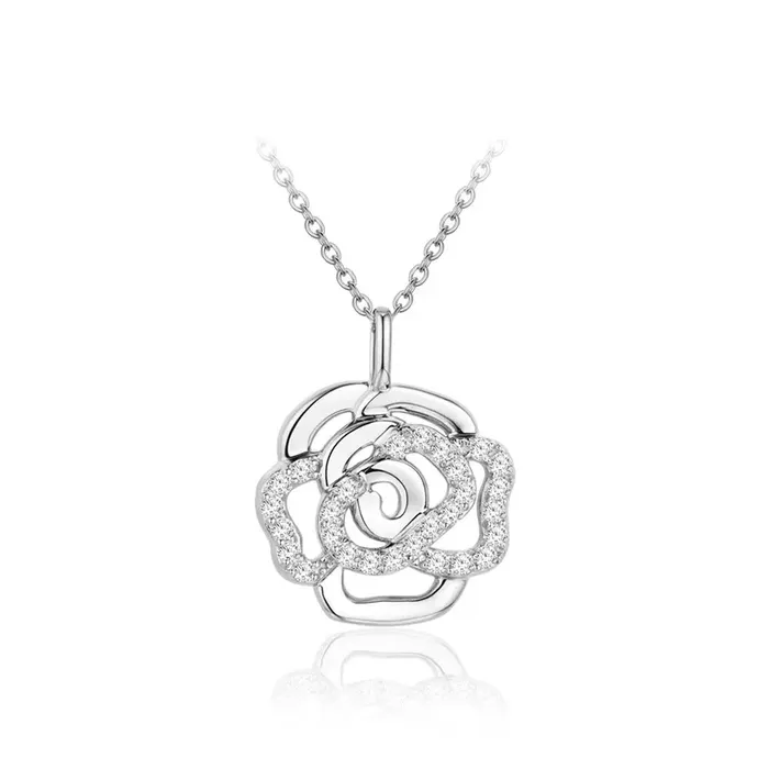 Necklaces Luxus Moissanite Silver Yellow or Rose Gold 10k 14k 18k Flower Moissanite Necklace 05 ctw Pretty Necklace for Girlfriend