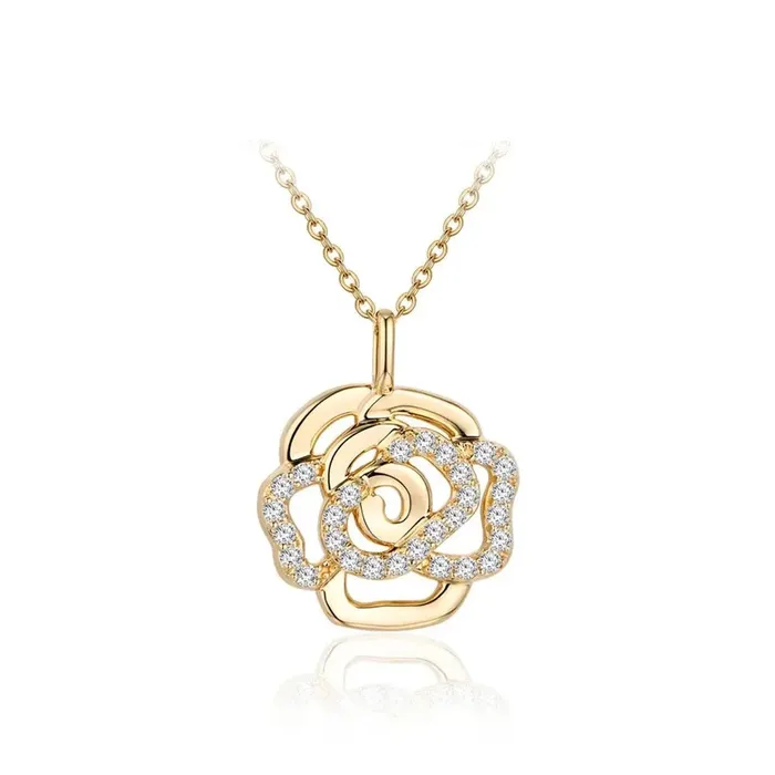 Necklaces Luxus Moissanite Silver Yellow or Rose Gold 10k 14k 18k Flower Moissanite Necklace 05 ctw Pretty Necklace for Girlfriend