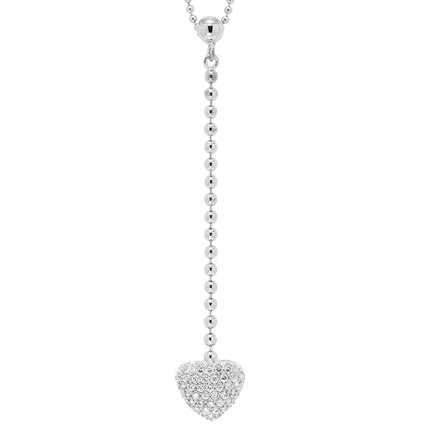Necklaces Silver Heart Pendant Gems One