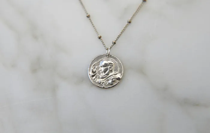 Necklaces St Padre Pio Necklace in Sterling Silver TheLittleCatholic