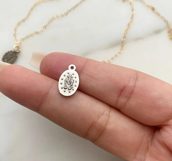 Necklaces TheLittleCatholic Dainty Miraculous Medal Necklace