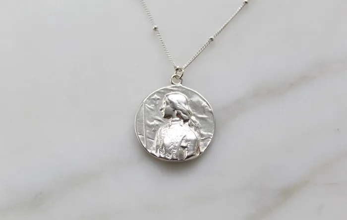 Necklaces TheLittleCatholic St Joan Of Arc Necklace in 925 Sterling Silver