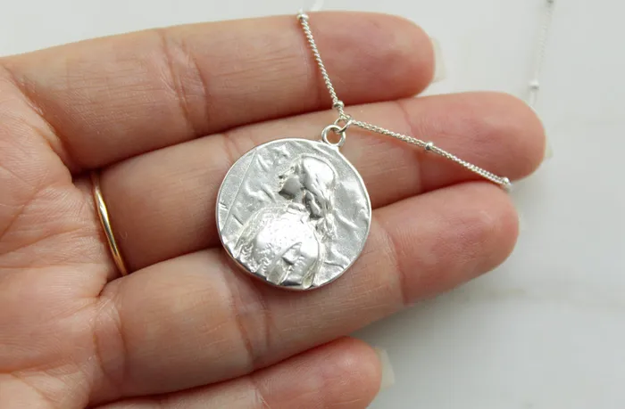 Necklaces TheLittleCatholic St Joan Of Arc Necklace in 925 Sterling Silver