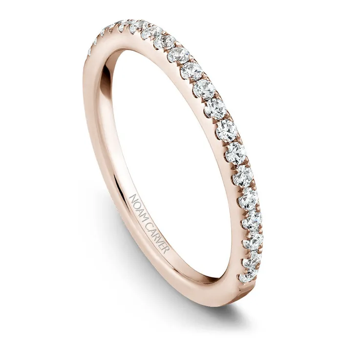 Noam Carver Rose Gold Peg Head Semi Mount Diamond Solitaire Engagement Ring setting 028 CTW International Diamond Center Rings