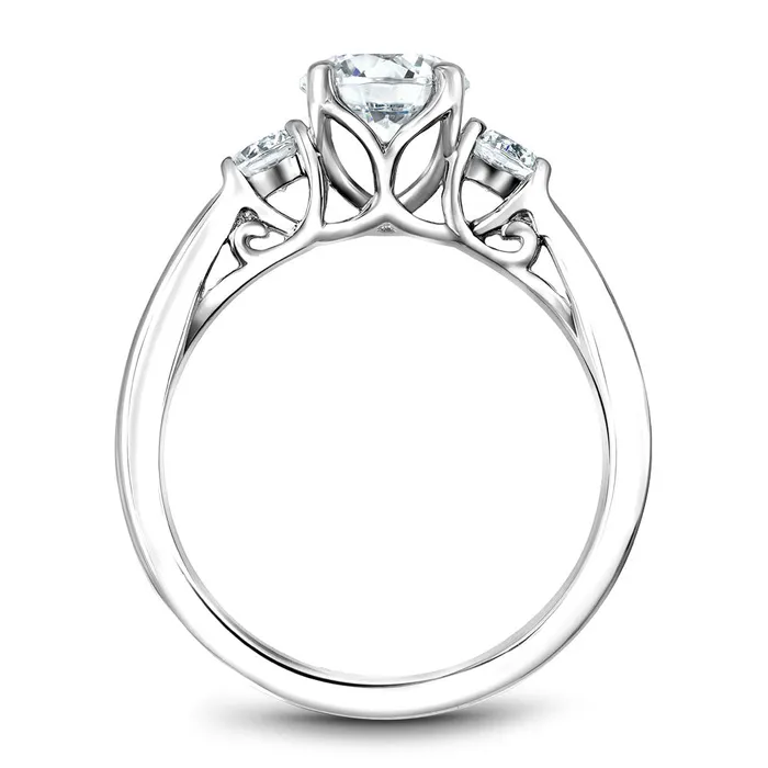 Noam Carver White Gold 3Stone Diamond Engagement Ring Setting 079 CTW International Diamond Center Rings
