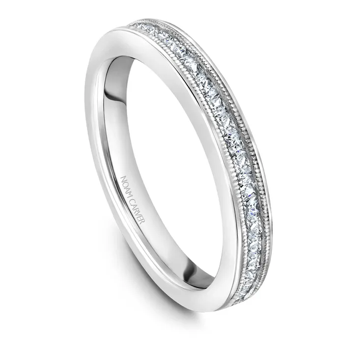 Noam Carver White Gold 3Stone Diamond Engagement Ring Setting 079 CTW International Diamond Center Rings