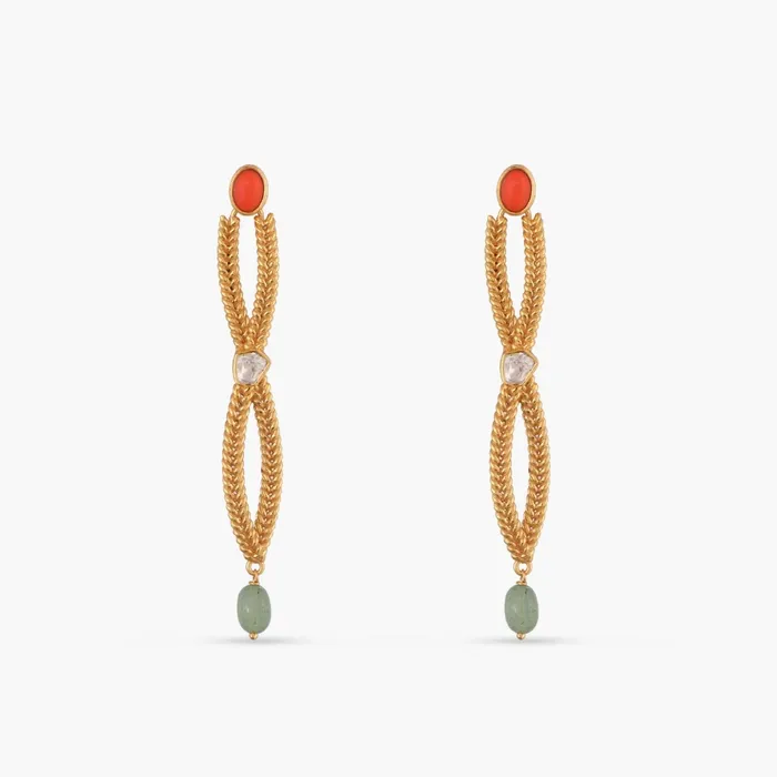 Oceanic weavers Braided Silver Drop Earrings SILVER Earrings