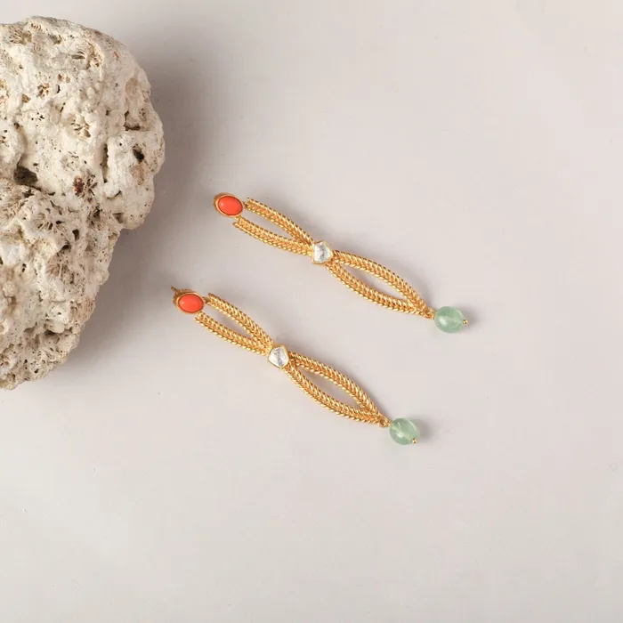 Oceanic weavers Braided Silver Drop Earrings SILVER Earrings