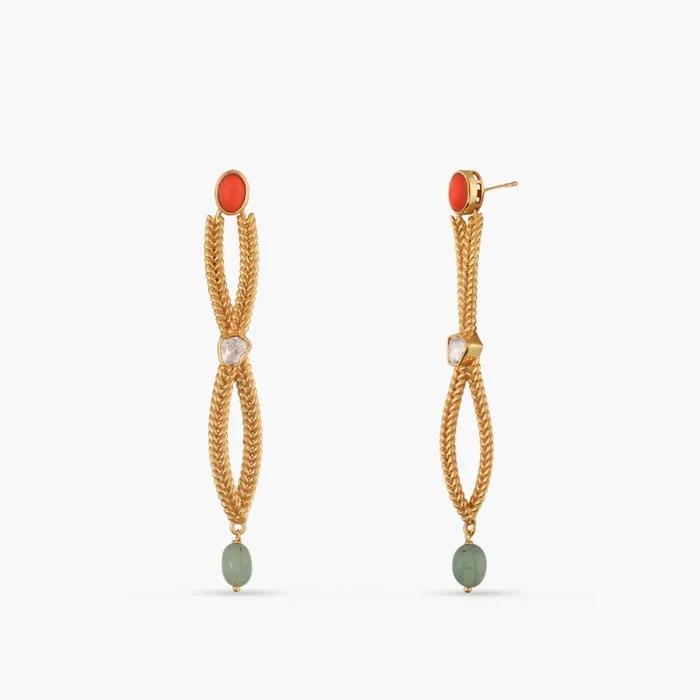Oceanic weavers Braided Silver Drop Earrings SILVER Earrings