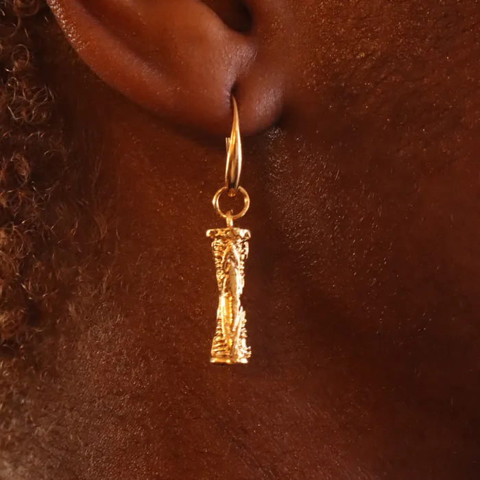 Olafemi 18ct Gold Plated Yoruba Drum Inspired Earrings Omolola Jewellery Earrings