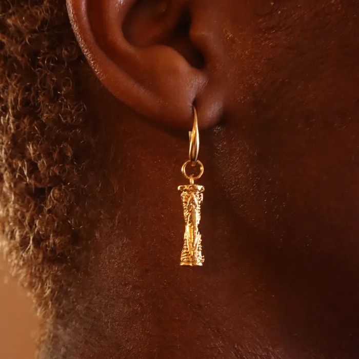 Olafemi 18ct Gold Plated Yoruba Drum Inspired Earrings Omolola Jewellery Earrings