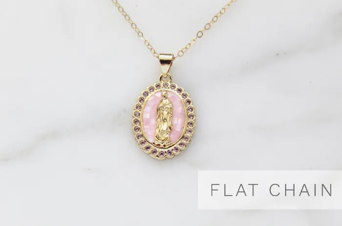 Our Lady of Guadalupe Necklace in Pink TheLittleCatholic Necklaces