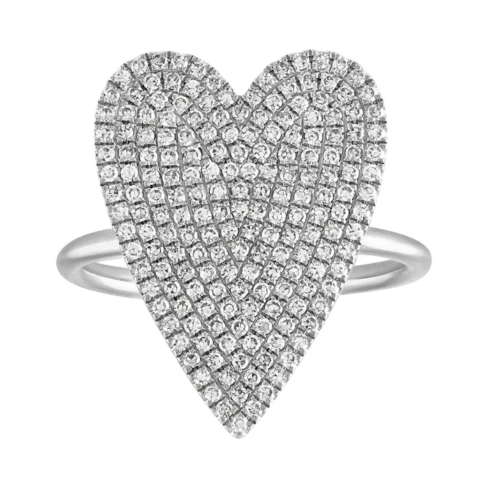 Pave Jumbo Heart Ring SG Fine Rings
