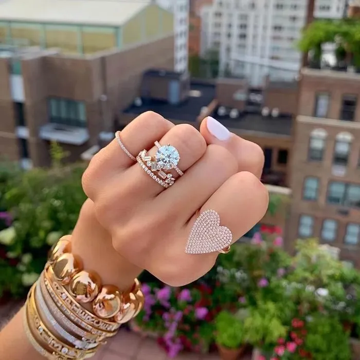 Pave Jumbo Heart Ring SG Fine Rings