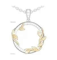 Rings 14K GOLD PLATED SILVER TWO TONE CIRCLE PENDANT WMOISSANITE AND POWER OF A MOTHERS LOVE POETRY CARD Luxus Moissanite