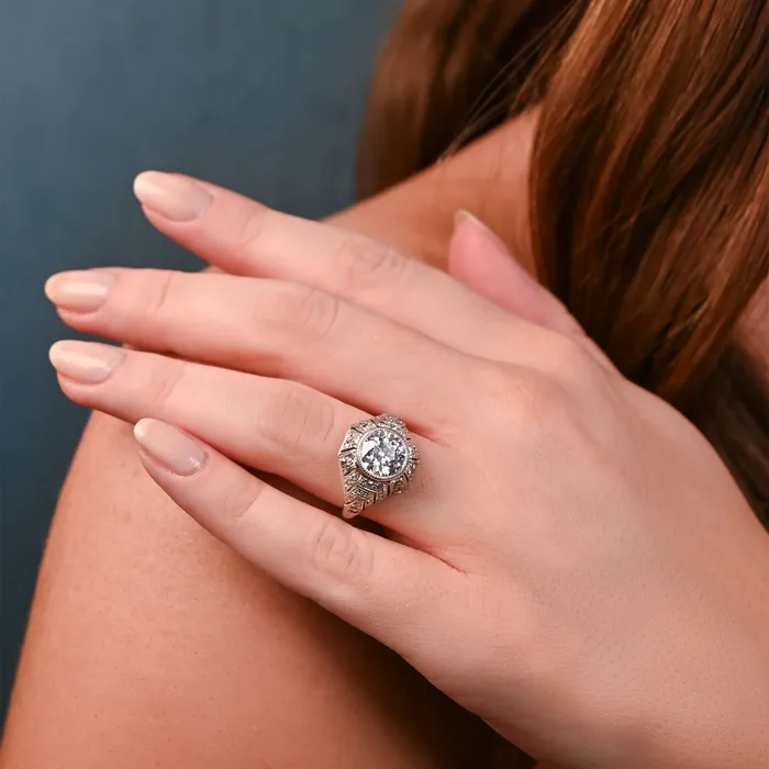 Rings Antique Old European Cut Diamond Ring SG Vintage