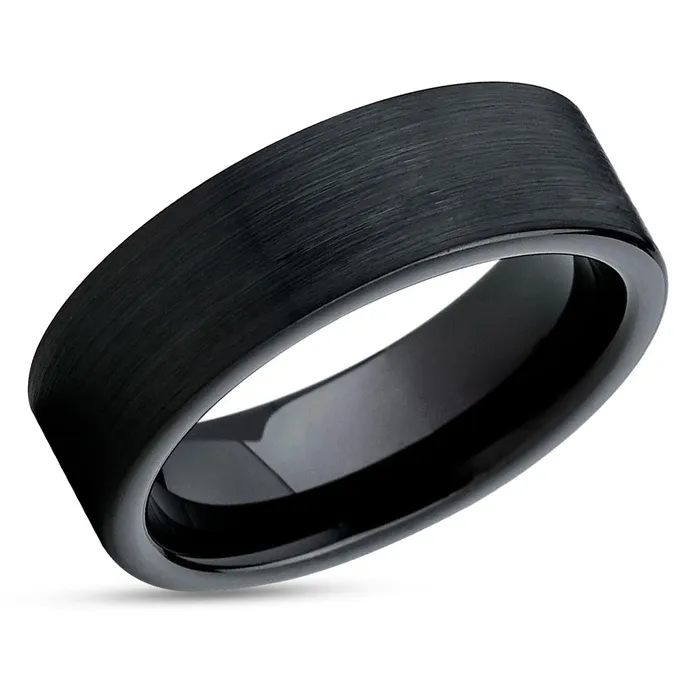 Rings Black Tungsten Wedding Ring Black Tungsten Ring Tungsten Wedding Band Black Ring Clean Casting Jewelry