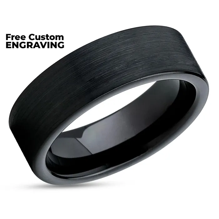 Rings Black Tungsten Wedding Ring Black Tungsten Ring Tungsten Wedding Band Black Ring Clean Casting Jewelry