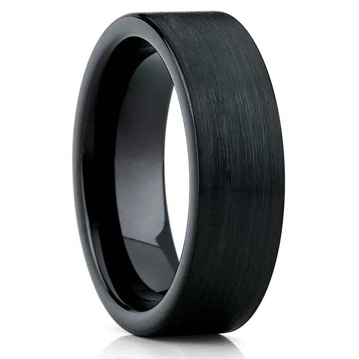 Rings Black Tungsten Wedding Ring Black Tungsten Ring Tungsten Wedding Band Black Ring Clean Casting Jewelry