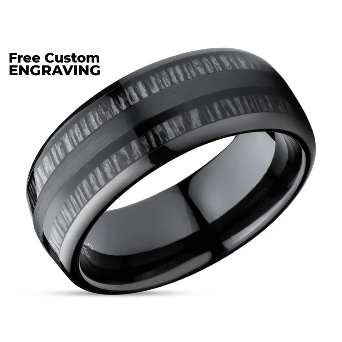 Rings Charcoal Wedding Ring Black Tungsten Ring 8mm Wedding Ring Anniversary Ring Engagement Ring Dome Clean Casting Jewelry