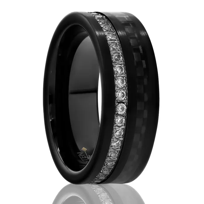Rings Clean Casting Jewelry 8mm Black Wedding Ring Black Tungsten Ring Carbon Fiber Ring Mans Ring