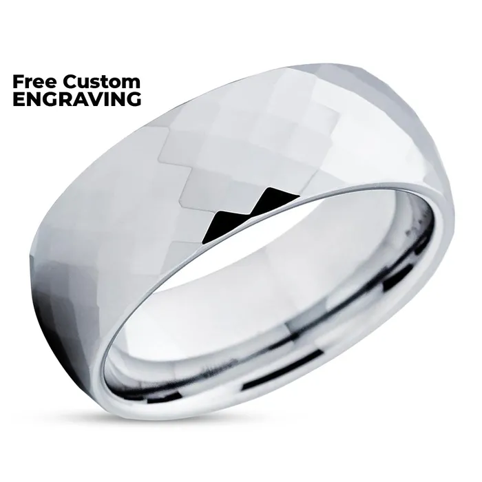 Rings Clean Casting Jewelry Diamond Cut Tungsten Ring Tungsten Wedding Ring Diamond Cut Ring Wedding Band
