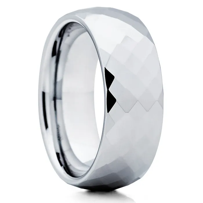 Rings Clean Casting Jewelry Diamond Cut Tungsten Ring Tungsten Wedding Ring Diamond Cut Ring Wedding Band
