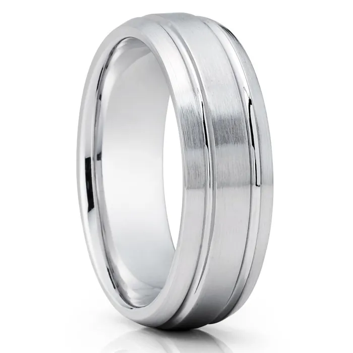 Rings Clean Casting Jewelry Dome Wedding Ring White Gold Wedding Ring 14k White Gold Ring Wedding Band